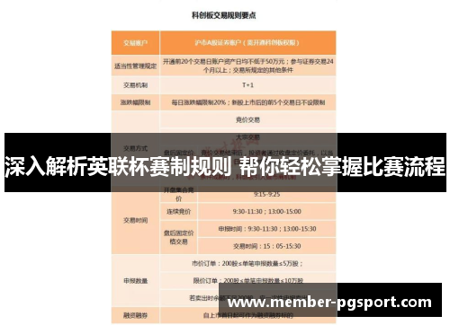 深入解析英联杯赛制规则 帮你轻松掌握比赛流程 深入解析英联杯赛制规则 帮你轻松掌握比赛流程